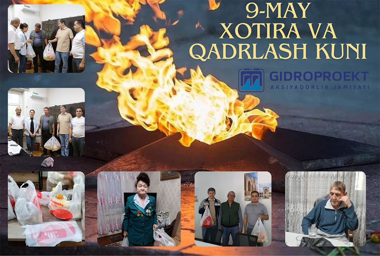 "GIDROPROEKT" AJ XOTIRA VA QADRLASH KUNI MUNOSABATI BILAN URUSH VA MEHNAT FAXRIYLARINI TABRIKLADI